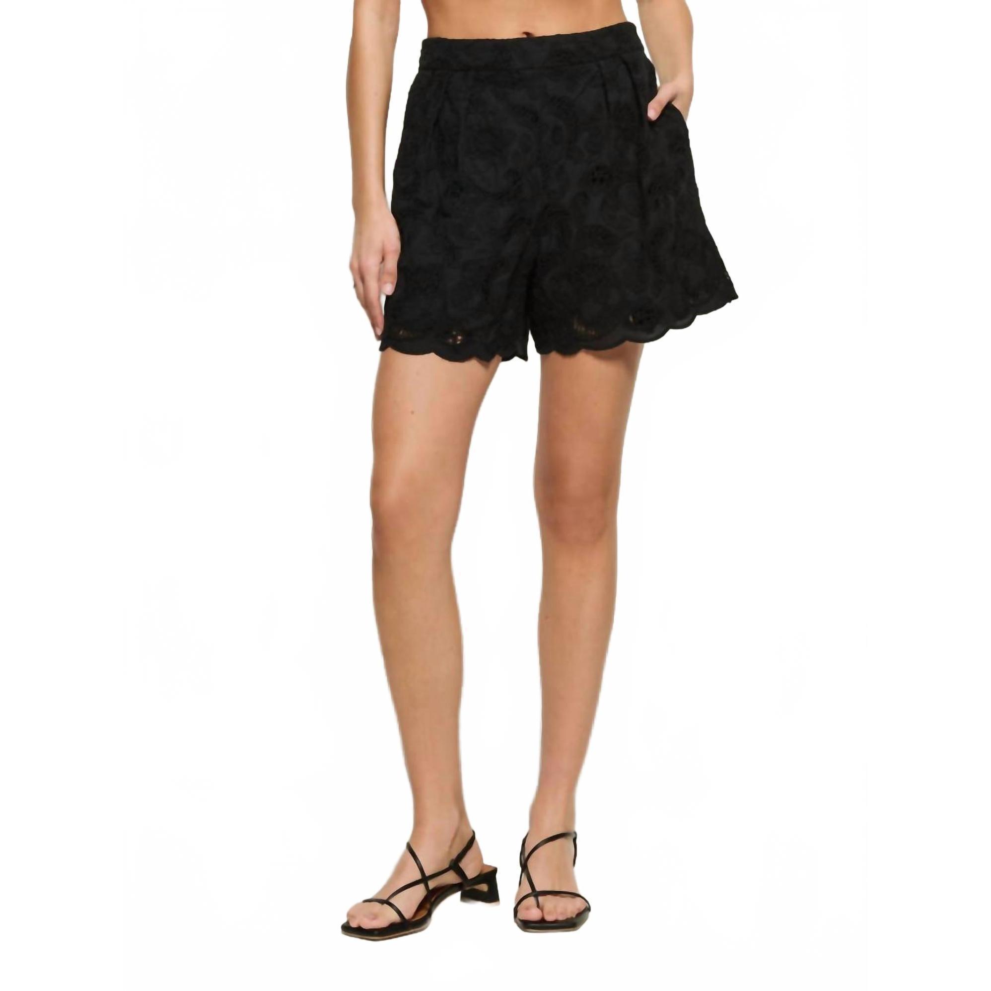 New Nation Ltd Archer Lace Short In Jet Black